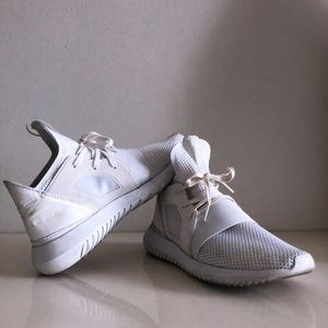 Adidas White Tubular Defiant Running Sneakers